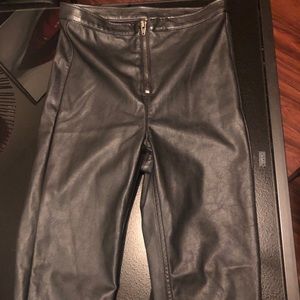 H&M SZ 6 FAUX LEATHER LEGGINGS WORN ONCE